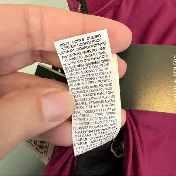 Lauren Ralph Lauren Women's Plum Twist Surplice Underwire Tankini Size 6 NWT - Picture 3 of 12